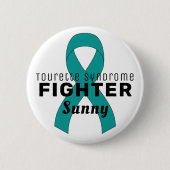 Tourette Syndrome Ribbon White Button (Voorkant)