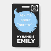 Tourette Syndrome Speech Bubble Volunteer Lanyard Badge (Achterkant)