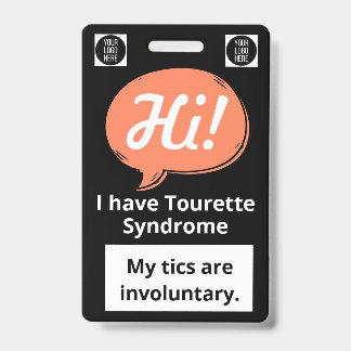 Tourette Syndrome Speech Bubble Volunteer Lanyard Badge
