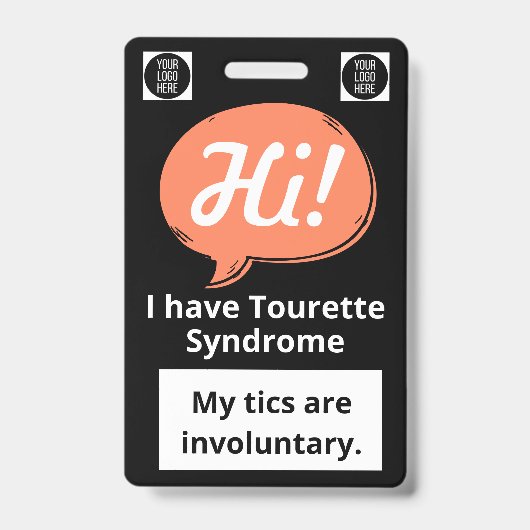 Tourette Syndrome Speech Bubble Volunteer Lanyard Badge (Voorzijde)