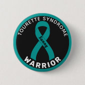 Tourette Syndrome Warrior Ribbon Black Button (Voorkant)