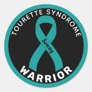 Tourette Syndrome Warrior Ribbon Black Ronde Sticker