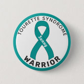 Tourette Syndrome Warrior Ribbon White Button (Voorkant)