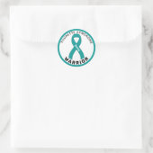 Tourette Syndrome Warrior Ribbon White Ronde Sticker (Tas)