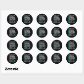 Tourettes betekent Blauwgroen Ribbon Tourette Synd Ronde Sticker (Vel)