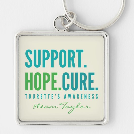 tourette's Custom name support hope cure Sleutelha Sleutelhanger (Voorkant)