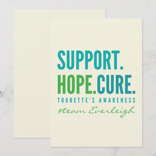 Tourette's Custom support hope cure Aankondiging (Voorkant / Achterkant)