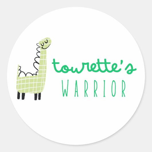 Tourette's krijger bewustzijn leuke Stickers (Voorkant)