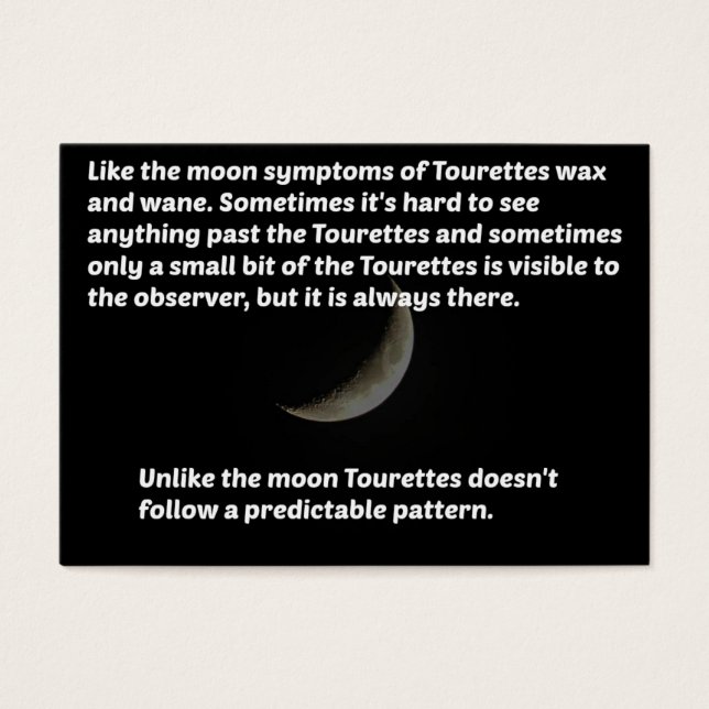 Tourettes maan visitekaartje (Voorkant)