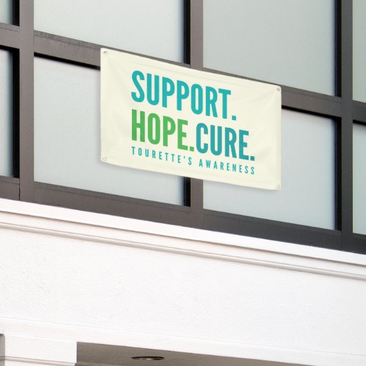 tourette's steun hoop genezen Banner Outdoor Sign (Buitenkant Gebouw)