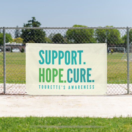 tourette's steun hoop genezen Banner Outdoor Sign (Insitu)