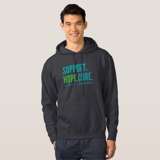 tourette's steun hoop genezen Pullover Hoodie (Voorkant volledig)