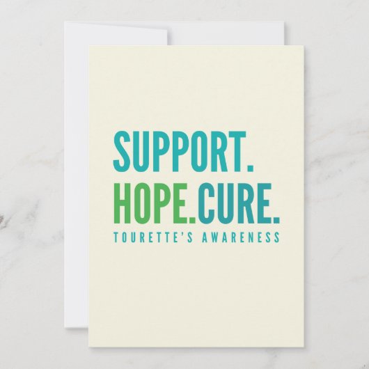 tourette's support hope cure Invitation Kaart (Voorkant)