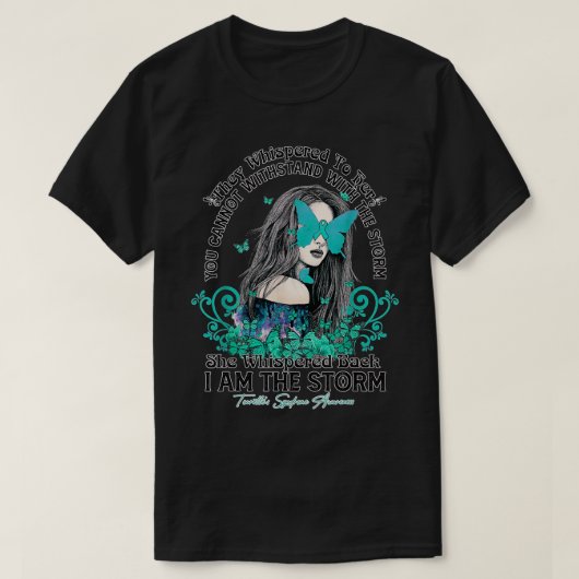 Tourette's Syndrome Bewustheid Ik ben de storm bot T-shirt (Design voorkant)