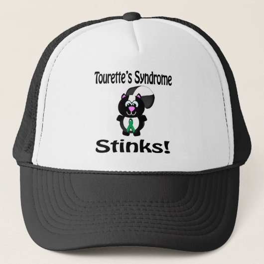 Tourettes Syndrome Stinks Skunk Awareness Design Trucker Pet (Voorkant)
