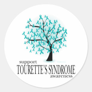 Tourette's Syndrome Tree Ronde Sticker