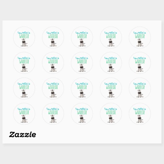 Tourette's warrior bewustzijn cute Stickers Labels (Vel)