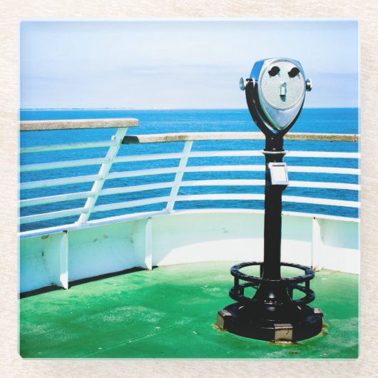 Tourist Binocular Glazen Onderzetter (Voorkant)