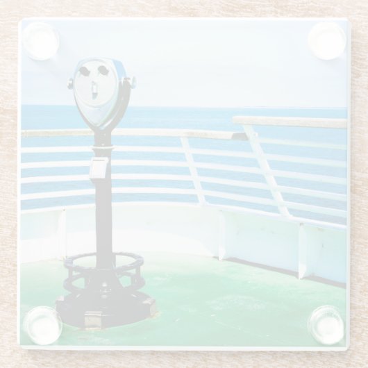 Tourist Binocular Glazen Onderzetter (Achterkant)