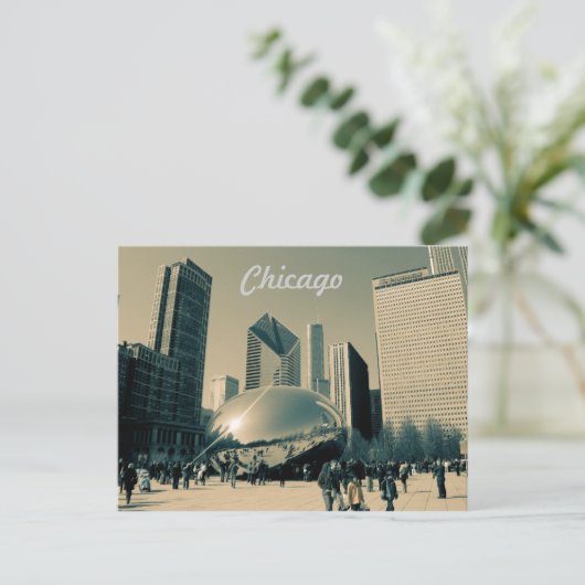 Tourist Chicago Post Card Briefkaart (Staand voorkant)
