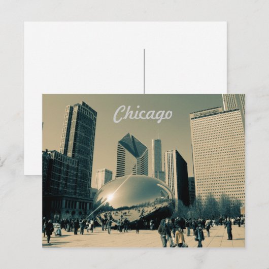 Tourist Chicago Post Card Briefkaart (Voorkant / Achterkant)