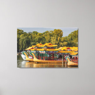 Tourist Dragon Boats   Kunming Lake Canvas Afdruk