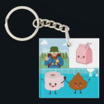 Tourist Essentials Napkin of the Comical Survival Sleutelhanger<br><div class="desc">Tourist Essentials Napkin of the Comical Survival Kit Charm brings playful humor into everyday travel moments. Featuring a quirky mix of milk, poop, and toilet paper symbols, this design captures the chaotic, funny, and relatable side of being on the road. It’s perfect for light‑hearted gifts, themed parties, or any occasion...</div>