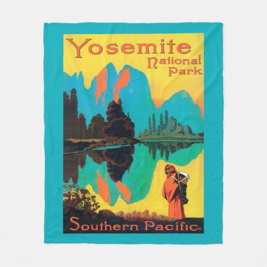 Tourist Poster - Yosemite Nat'l Park, CA Fleece Deken (Voorkant)