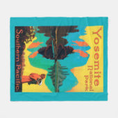 Tourist Poster - Yosemite Nat'l Park, CA Fleece Deken (Voorkant (Horizontaal))