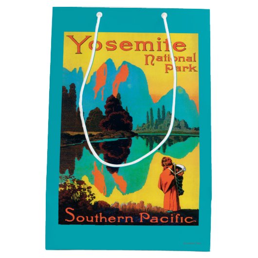 Tourist Poster - Yosemite Nat'l Park, CA Medium Cadeauzakje (Achterkant)