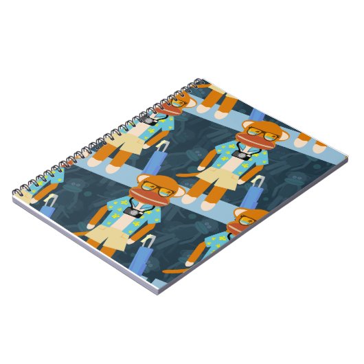 Tourist Sock Monkey Pattern Notitieboek (Linkerzijde)