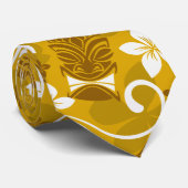 Tourist Tiki Stropdas in Geel, Cool Tiki Stropdas (Opgerold)
