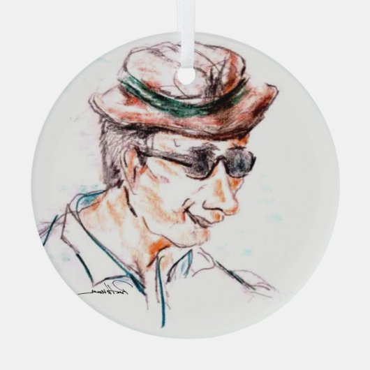 Tourista. Glas Ornament (Achterkant)