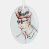 Tourista. Glas Ornament (Voorkant links)