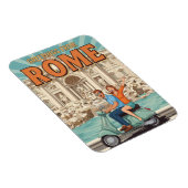 Tourists on Vespa in Rome Italy Postcard Magneet (Rechterzijde)