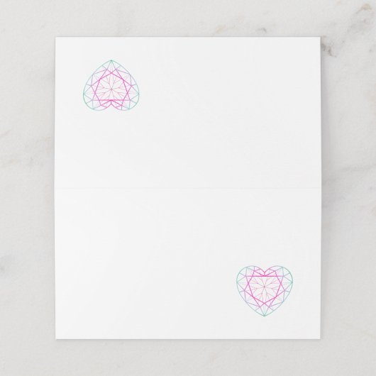 Tourmaline 8th Year Heart place cards Plaatskaartje (Buitenkant ongevouwen)