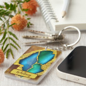 Tourmaline and Gold geïnspireerde Sleutelhanger (0 (Voorkant Rechts)