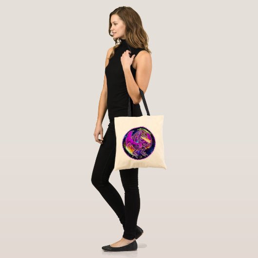 Tourmaline Cosmic Dragon Canvas tas (Voorkant (model))