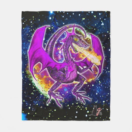 Tourmaline Cosmic Dragon Fleece Deken (Voorkant)