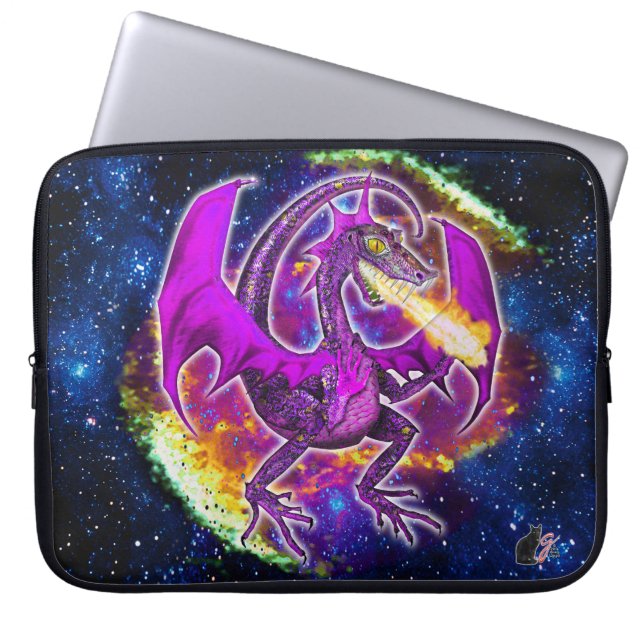 Tourmaline Cosmic Dragon-laptophoes Laptop Sleeve (Voorkant)
