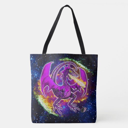 Tourmaline Cosmic Dragon Tote Bag (Voorkant)
