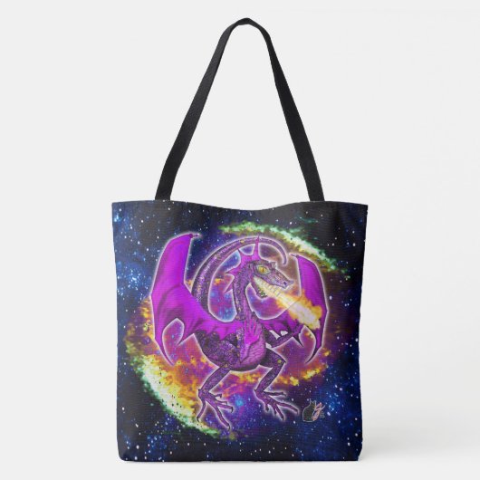 Tourmaline Cosmic Dragon Tote Bag (Achterkant)