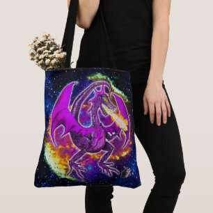 Tourmaline Cosmic Dragon Tote Bag