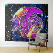 Tourmaline Cosmic Dragon Wandkleed (In Situ (horizontaal))