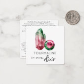 *~* TOURMALINE Elixir crystal AP64 Flat Note Kaart Notitiekaartje (Voorkant / Achterkant in situ)