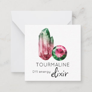 *~* TOURMALINE Elixir crystal AP64 Flat Note Kaart Notitiekaartje