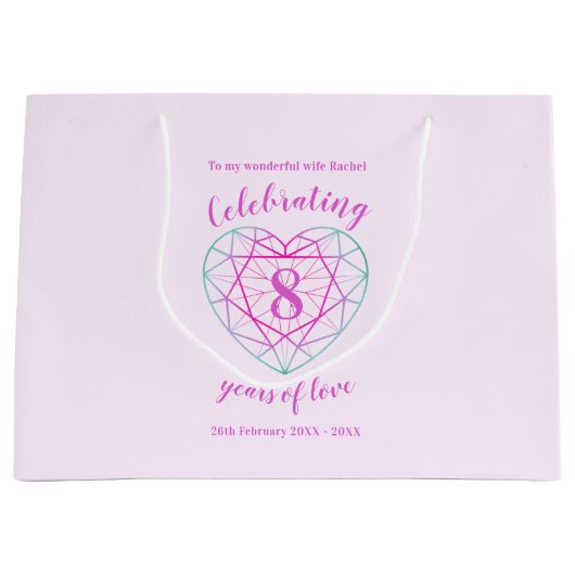 Tourmaline Jubileum 8 jaar gepersonaliseerd Groot Cadeauzakje (Voorkant)