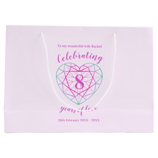 Tourmaline Jubileum 8 jaar gepersonaliseerd Groot Cadeauzakje (Achterkant)