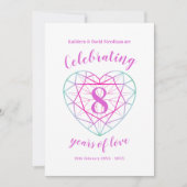 Tourmaline jubileum 8 jaar liefde uitnodigingen (Voorkant)