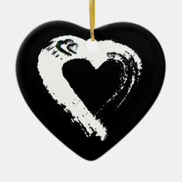 Tourmaline Moon Heart Car Ornament